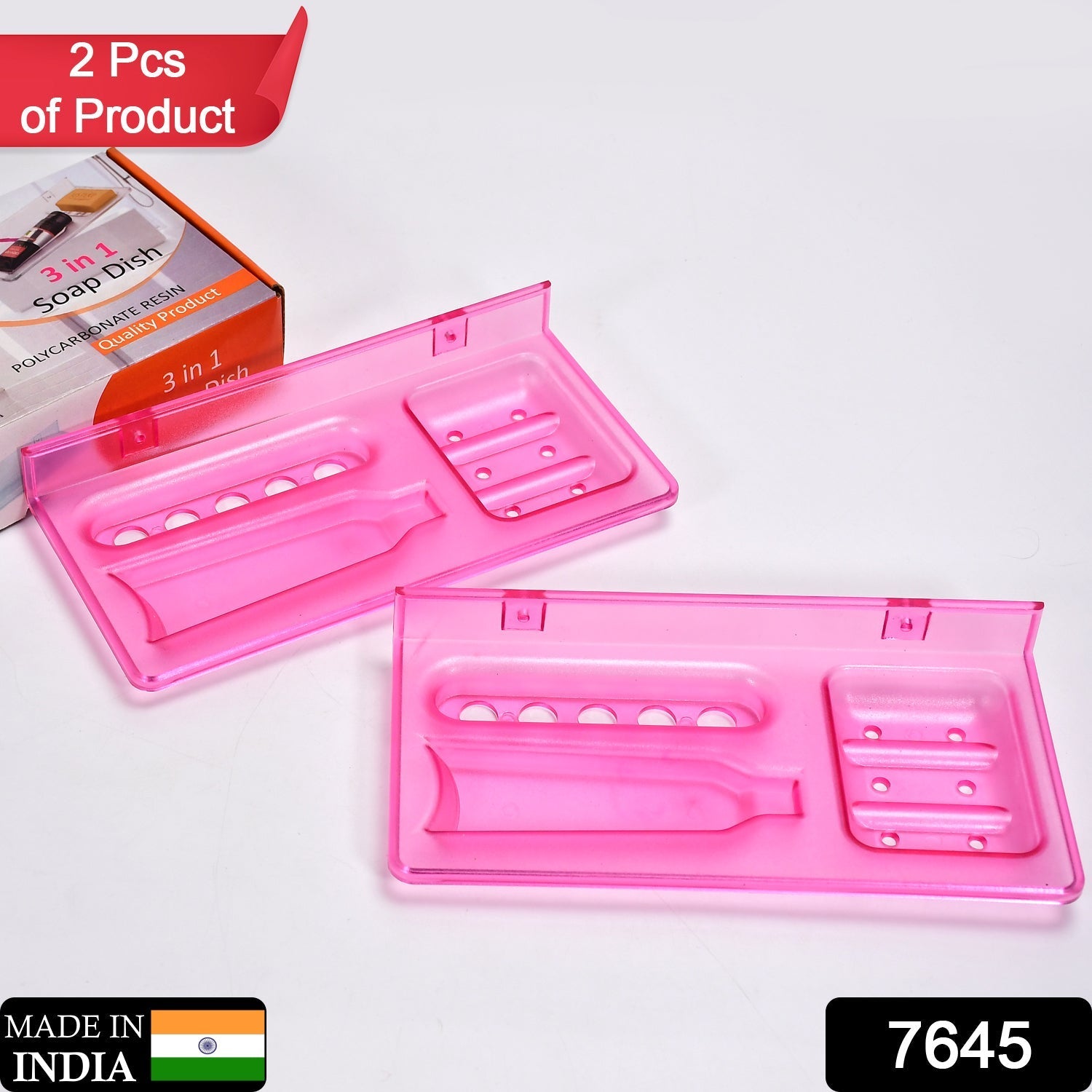 Glass soap dish set, 3-in-1 design for bathroom Glass soap dish set, 3-in-1 design for bathroom